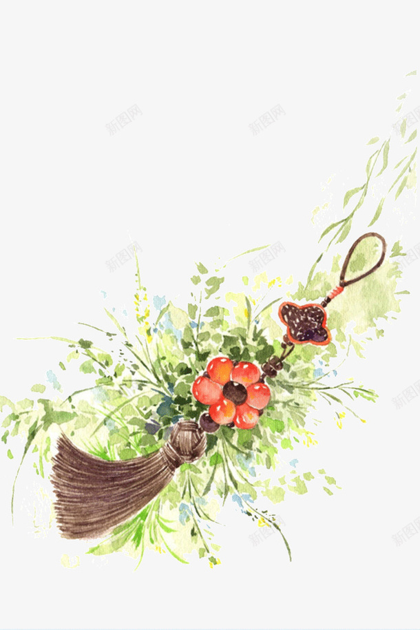 彩色古手绘水彩画png免抠素材_88icon https://88icon.com 中国风 古典 古风 彩色 手绘 水彩画 花儿