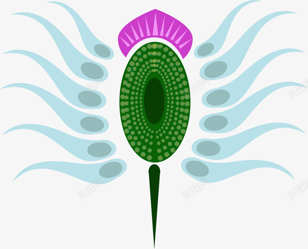 对称卡通水飞蓟矢量图ai免抠素材_88icon https://88icon.com 卡通植物 对称 植物 水生植物 水飞蓟 矢量图