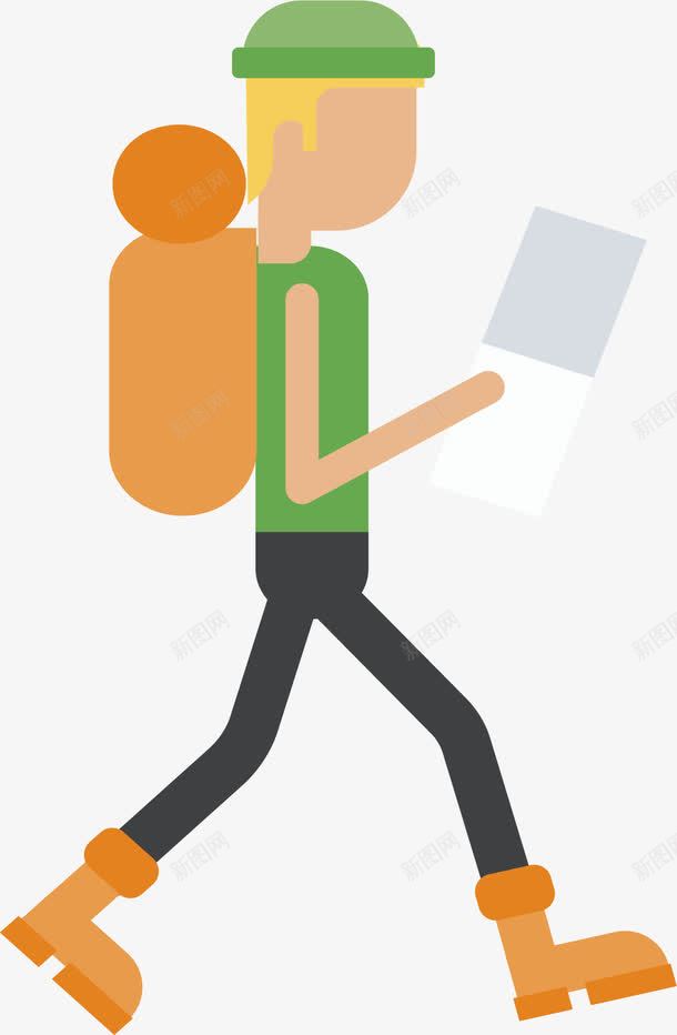 走路看书的人png免抠素材_88icon https://88icon.com 看书 看地图 行走的人 读书看报 走路的小人