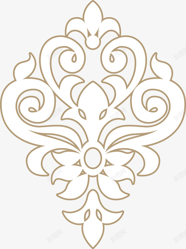 褐色花纹图案png免抠素材_88icon https://88icon.com 植物花朵 欧式花纹 清新花纹 简约图案 装饰图案 褐色花纹