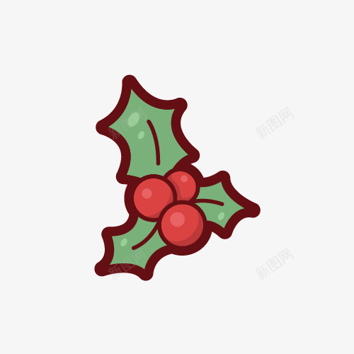 彩色圣诞果png免抠素材_88icon https://88icon.com png图形 png装饰 圣诞节 手绘 果实 绿叶 装饰