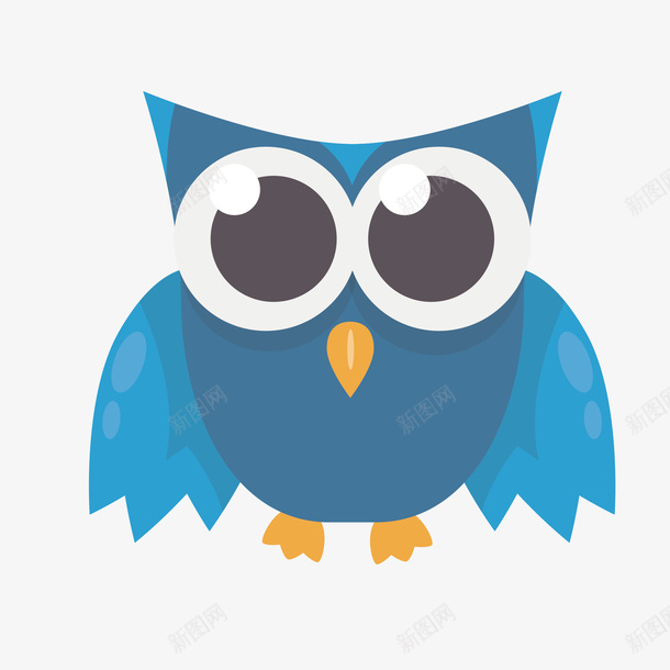 蓝色呆萌大眼睛鸟儿矢量图eps免抠素材_88icon https://88icon.com 动物 卡通 呆萌 图案 小清新 扁平化 蓝色 装饰 鸟儿 鸟类 矢量图