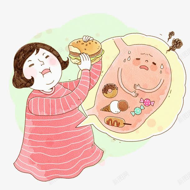 肥胖和吃饭png免抠素材_88icon https://88icon.com 卡通 吃饭 肥胖 胖妞