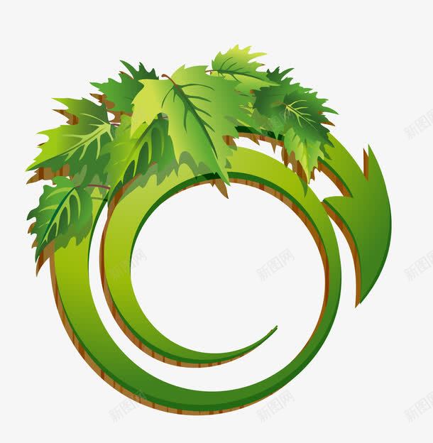 绿色植物框矢量图eps免抠素材_88icon https://88icon.com 树叶 植物框 矢量圆框 箭头 草 矢量图