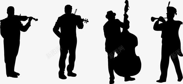 音乐人物剪影png免抠素材_88icon https://88icon.com 乐器 人物 剪影 小提琴 音乐