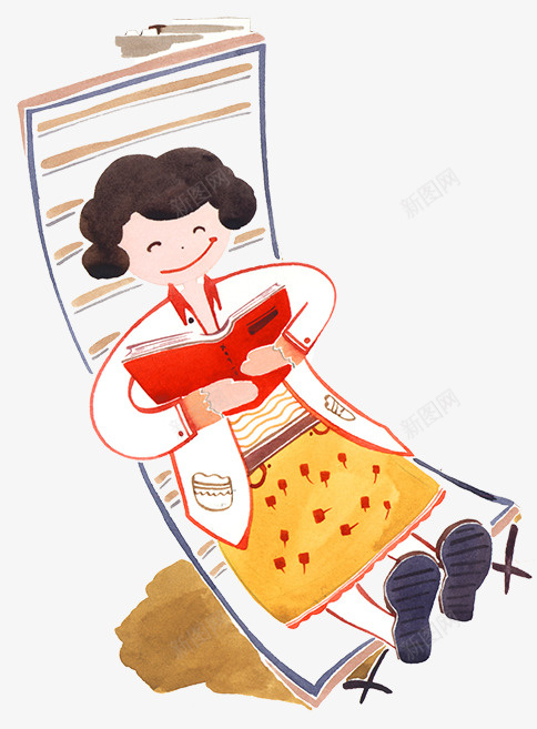 看书png免抠素材_88icon https://88icon.com 人物 人物插画 卡通人物 插画 男子 看书的老人 看报