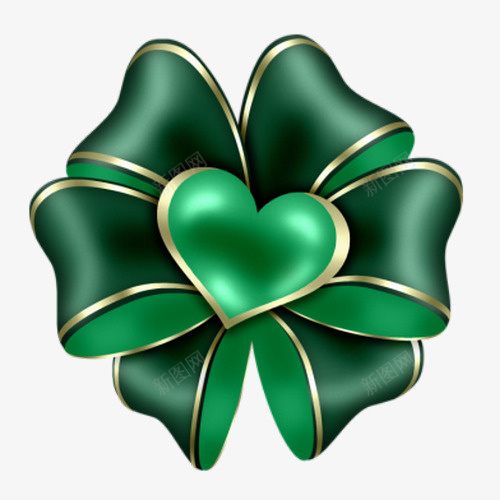 绿色小花装饰品png免抠素材_88icon https://88icon.com 可爱 实物 绿色 装饰品