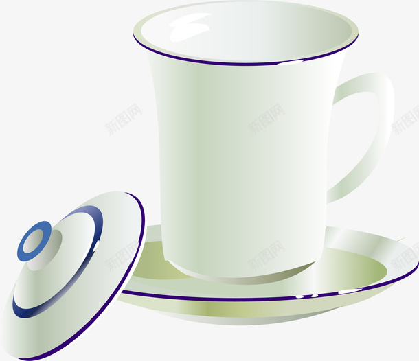 手绘茶杯矢量图ai免抠素材_88icon https://88icon.com 手绘 水杯 茶杯 矢量图