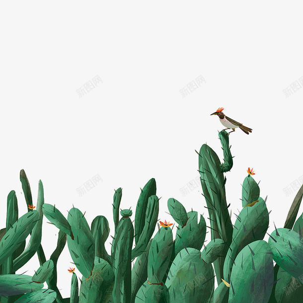 绿色植物仙人掌插画png免抠素材_88icon https://88icon.com 仙人掌 创意插画 植物 绿色