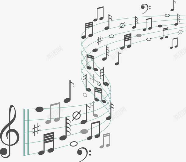 音乐音符图案矢量图ai免抠素材_88icon https://88icon.com 图案 装饰图案 音乐 音符 矢量图