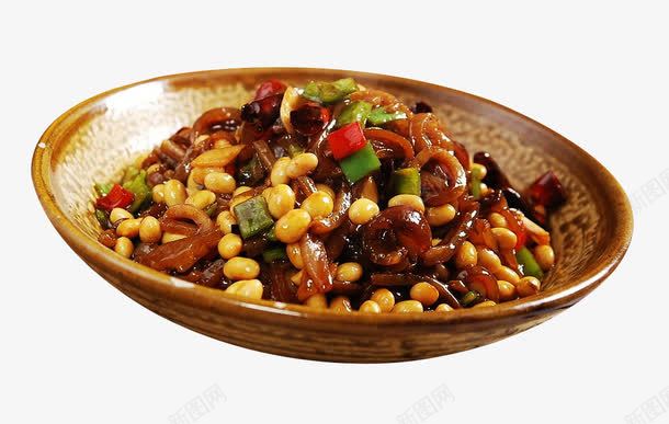 黄豆炒肉皮png免抠素材_88icon https://88icon.com 炒菜 美食 菜肴 黄豆炒肉皮