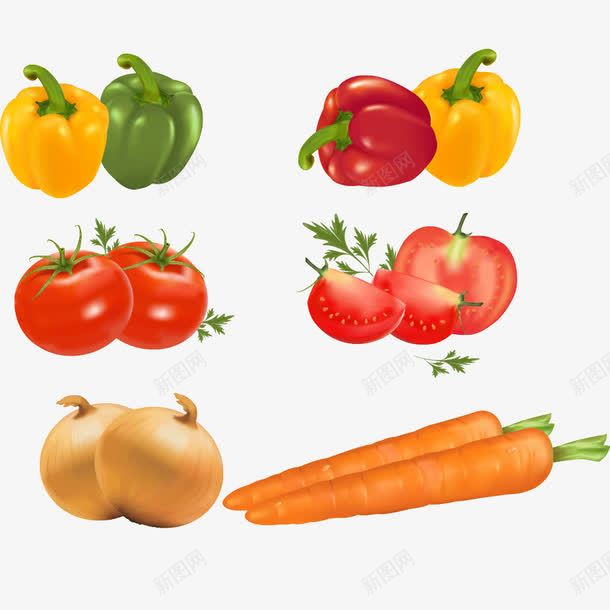 蔬菜png免抠素材_88icon https://88icon.com 圆葱 柿子椒 胡萝卜 西红柿