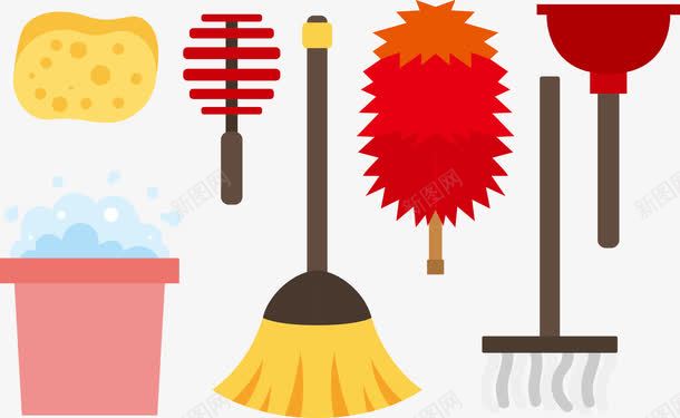 鸡毛掸子png免抠素材_88icon https://88icon.com 打扫卫生 拖把 鸡毛掸子