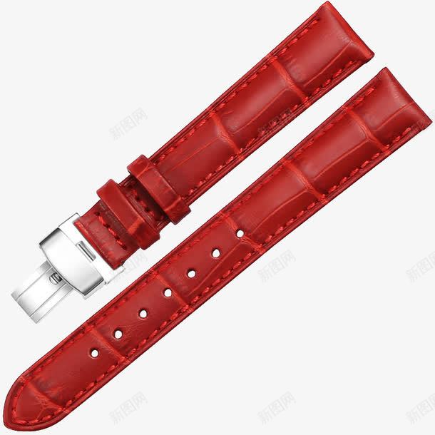 红色真皮表带png免抠素材_88icon https://88icon.com 产品实物 女 牛皮 红色表带