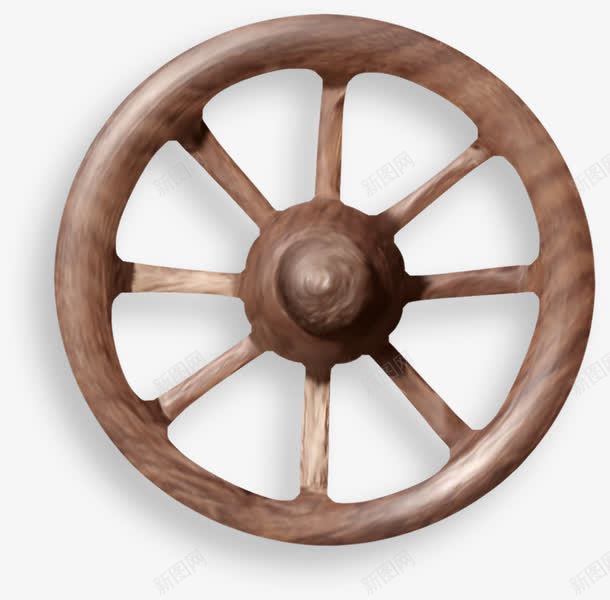 车轮png免抠素材_88icon https://88icon.com 复古 褐色 轮子