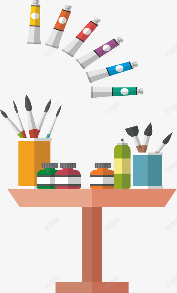 美术工具矢量图ai免抠素材_88icon https://88icon.com 工具 工具设计 画画 绘画 美术 美术工具 矢量图