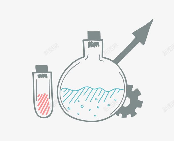 实验器材矢量图eps免抠素材_88icon https://88icon.com 手绘化学实验器材 矢量图