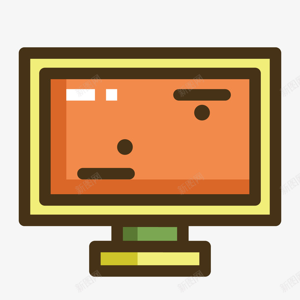 彩色手绘电脑显示器元素矢量图ai免抠素材_88icon https://88icon.com 卡通插画 彩色 扁平化 手绘 显示器 电脑 科技 矢量图