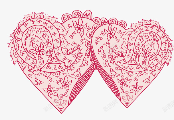 粉色爱心矢量图ai免抠素材_88icon https://88icon.com 情人节 爱心 粉色 节日素材 矢量图
