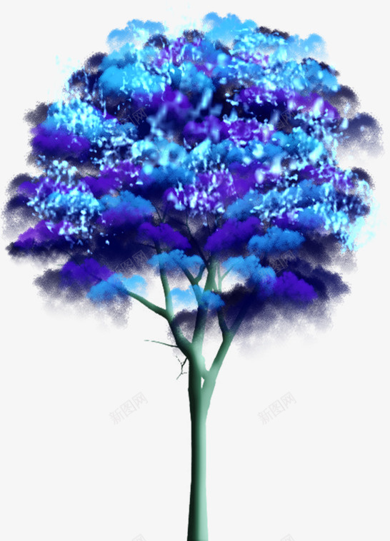 彩色油画树木元素png免抠素材_88icon https://88icon.com 彩叶树 彩色树 油画树木 浪漫蓝色 清新风格 逼真效果画
