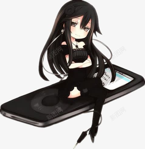 黑色头发女孩听音乐png免抠素材_88icon https://88icon.com 头发 女孩 音乐 黑色