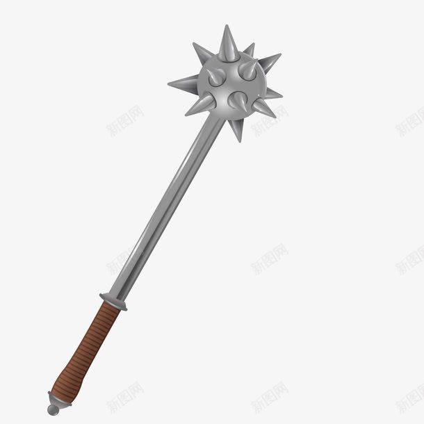 大钉锤png免抠素材_88icon https://88icon.com 尖刺 武器 游戏 金色
