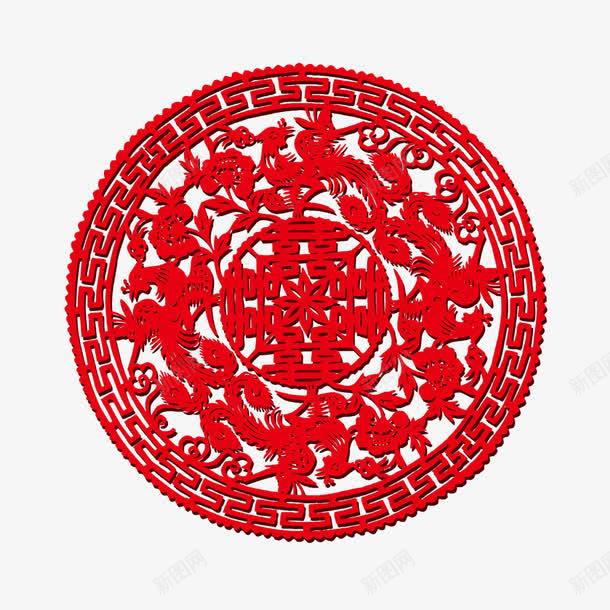 剪纸png免抠素材_88icon https://88icon.com 剪纸 喜 繁体喜字 红色喜庆