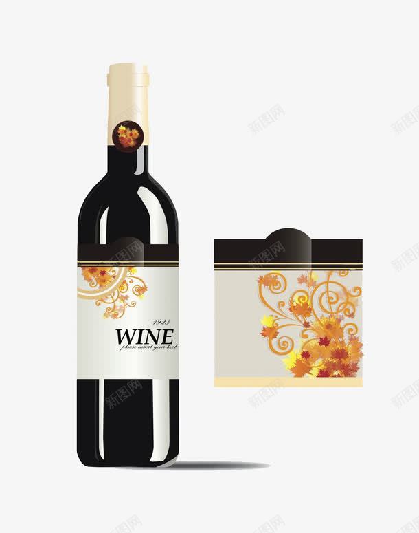 红酒瓶子png免抠素材_88icon https://88icon.com 包装 瓶子 红酒 设计