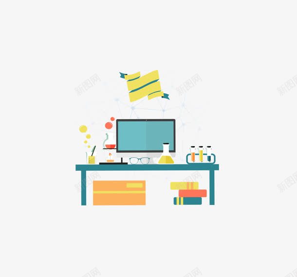 生化试验办公桌矢量图ai免抠素材_88icon https://88icon.com 化学实验 实验 生物实验 矢量素材 科学实验 矢量图