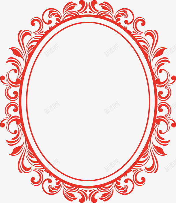 红色花纹图框矢量图ai免抠素材_88icon https://88icon.com 创意欧式框 卡通欧式框 欧式图框 欧式框 欧式边框 矢量欧式框 花纹图框 边框 矢量图