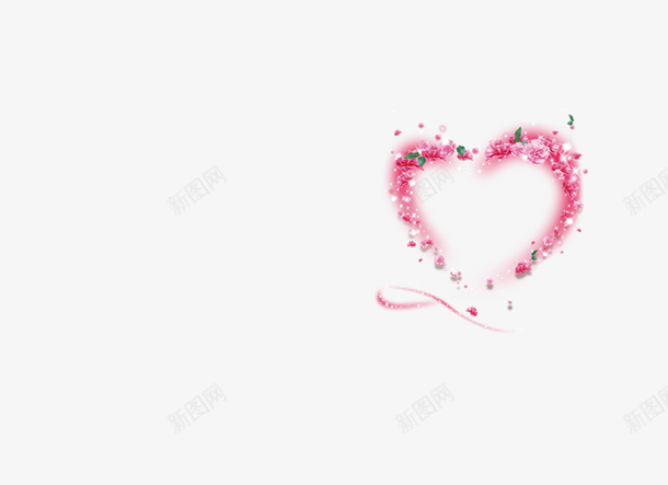 粉色爱心花环png免抠素材_88icon https://88icon.com 爱心 粉色 花环