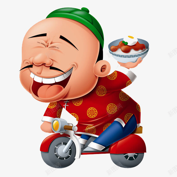 卡通骑摩托拿食物的古代人png免抠素材_88icon https://88icon.com 免抠 卡通画 古代人物 抠图 效果 装饰图 装饰画 骑摩托的人