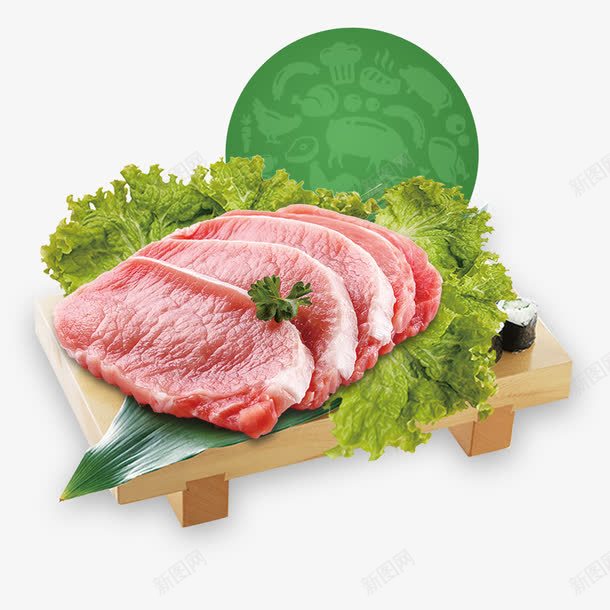 一盘子肉psd免抠素材_88icon https://88icon.com 新鲜 烤肉 生菜 美食 肉