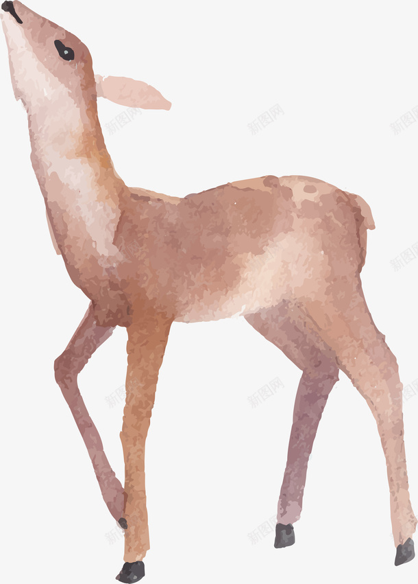 可爱水彩小鹿png免抠素材_88icon https://88icon.com 动植物 可爱 小鹿 水彩清新 矢量图案 自然