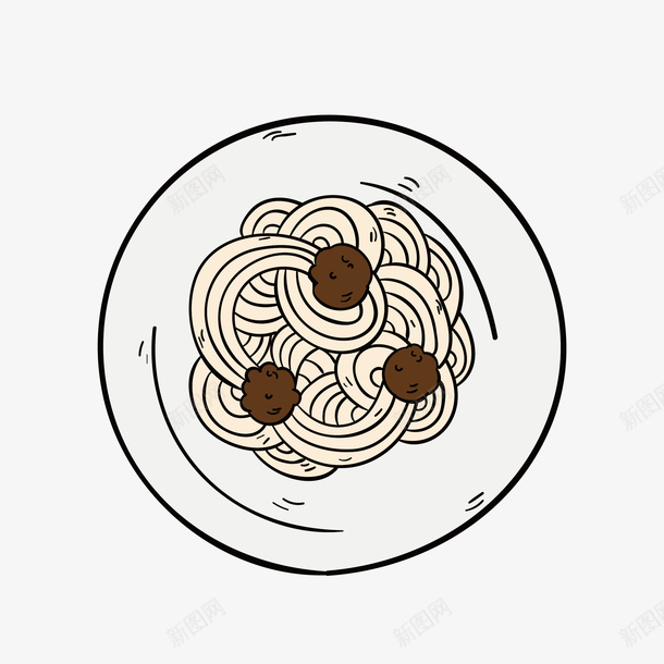 一盘面条png免抠素材_88icon https://88icon.com 卡通面条 圆形 盘子 美食 面条 面试 食物