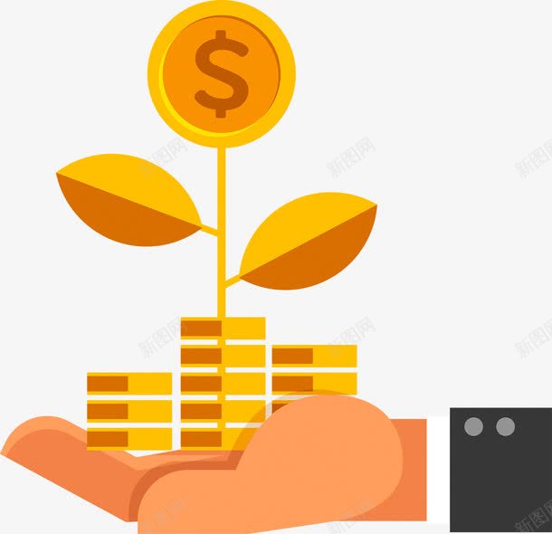 摇钱树矢量图ai免抠素材_88icon https://88icon.com 手 手掌树 摇钱树 矢量图 硬币 美元树 金币 金币树