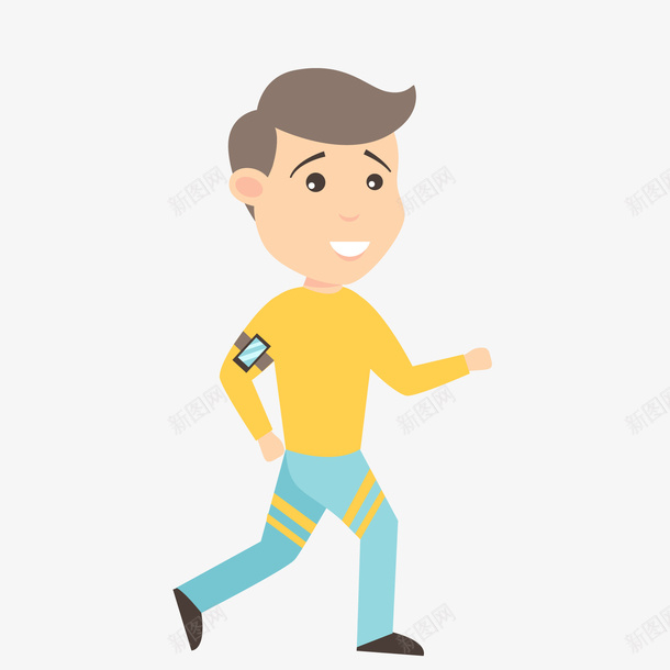 跑步运动的男性人物矢量图ai免抠素材_88icon https://88icon.com 人物设计 卡通 男性人物 跑步 运动 锻炼 矢量图