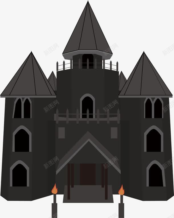 手绘黑色城堡png免抠素材_88icon https://88icon.com 建筑 手绘 黑色城堡