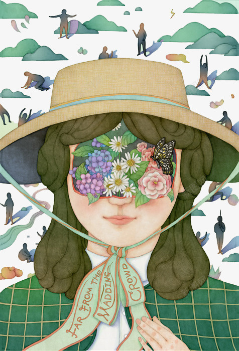 彩绘花卉女孩创意背景图案png免抠素材_88icon https://88icon.com 创意背景图案 女孩 彩绘花卉