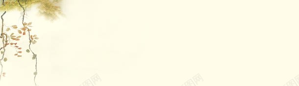 黄色背景树枝柳叶bannerjpg设计背景_88icon https://88icon.com banner 柳叶 树枝 背景 黄色