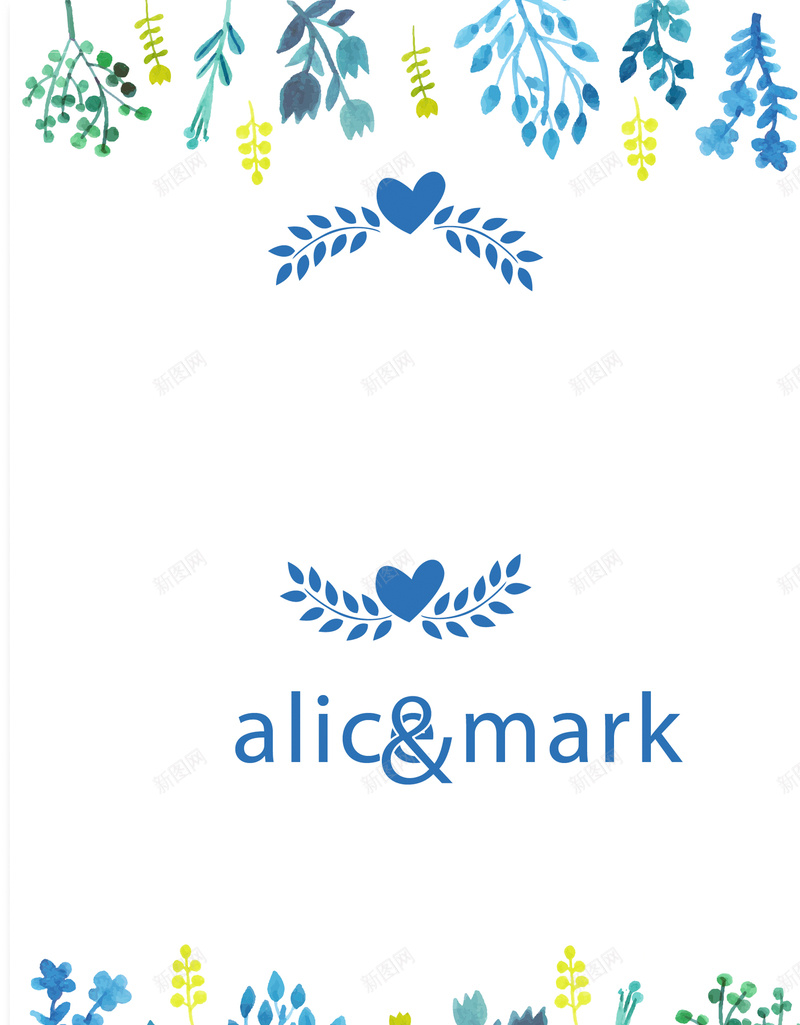 蓝色植物手绘卡通婚礼邀请函卡片矢量背景ai设计背景_88icon https://88icon.com 卡片 卡通 婚礼邀请函 手绘 植物手绘 矢量 童趣 背景 蓝色 矢量图