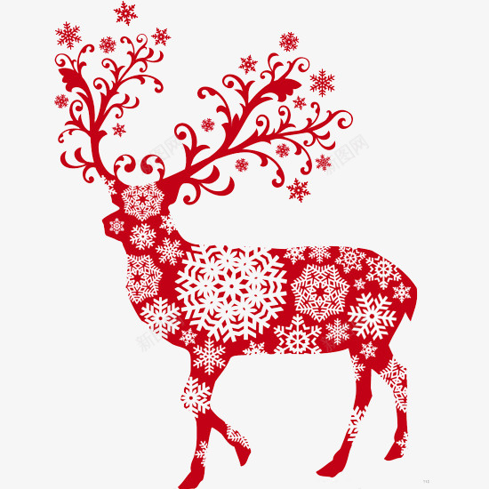 红色小鹿png免抠素材_88icon https://88icon.com 拼装 炉 红色 雪花