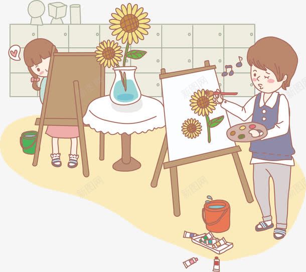 画画学生课程矢量图ai免抠素材_88icon https://88icon.com 学生 画画 矢量课程 矢量课程素材 课程 课程元素 课程素材 矢量图