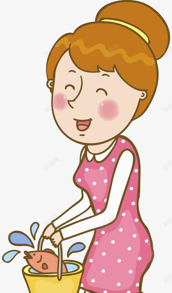 提着鱼桶的女人png免抠素材_88icon https://88icon.com 卡通 女人 小鱼 插图 收获的 水桶 漂亮的 高兴地
