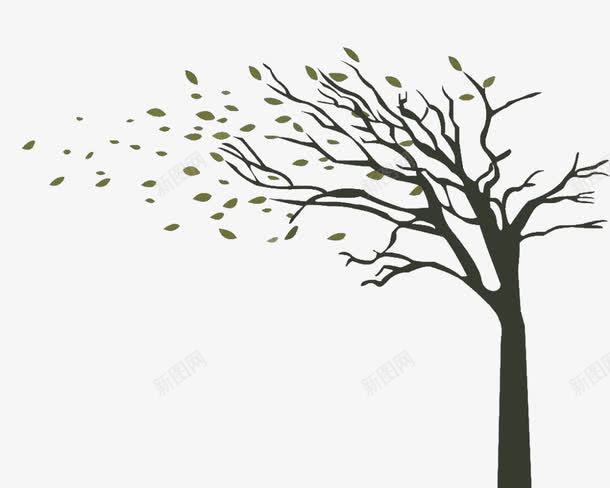 手绘风吹绿叶png免抠素材_88icon https://88icon.com 免费抠图 卡通 叶子 手绘 树叶 简图 风吹绿叶