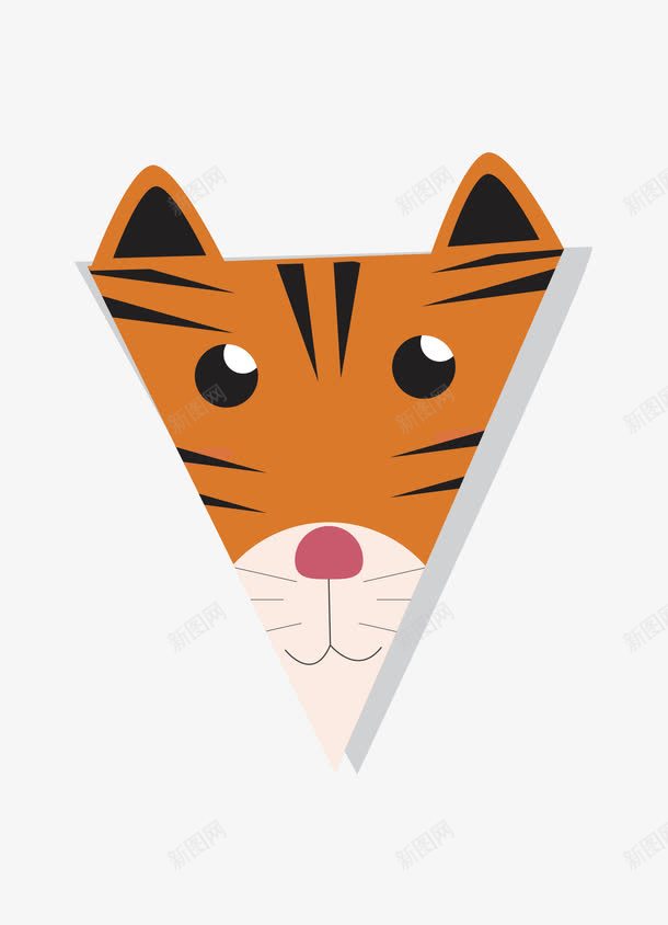 三角形老虎头像png免抠素材_88icon https://88icon.com 三角形 卡通 头像 棕色 白色 老虎 胡须 黑色