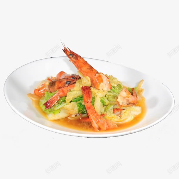 大虾烧白菜png免抠素材_88icon https://88icon.com 传统美食 圆盘 摄影 烧白菜 白菜 菜白盘 虾 餐饮美食