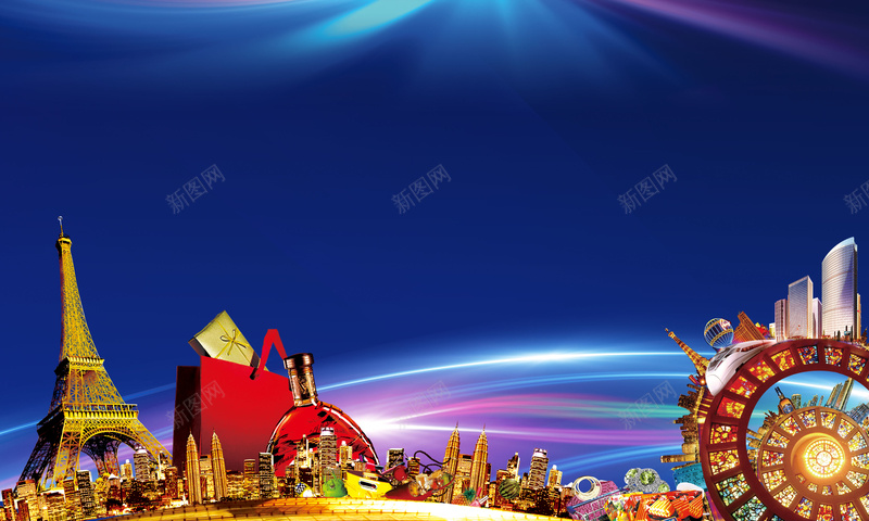 蓝色繁华商业街招商广告背景psd设计背景_88icon https://88icon.com 商业地产 商业招商 商街 商铺招商 地产招商 广告设计 开放仪式 招商广告 期待 海报背景 繁华商业街