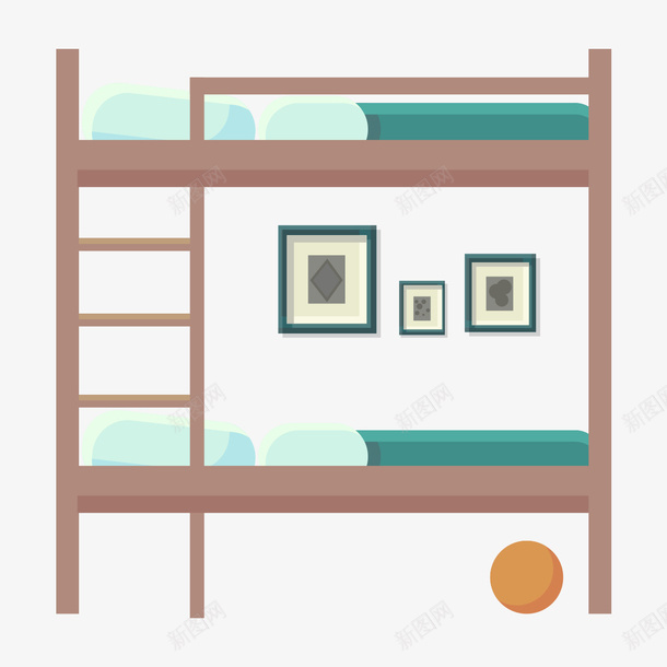 卡通上下铺png免抠素材_88icon https://88icon.com 上下铺 卡通图 家具 床铺 插图 木梯 被子