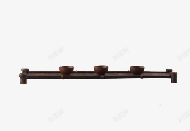 手工竹排png免抠素材_88icon https://88icon.com 产品海报 深色 竹排 茶托